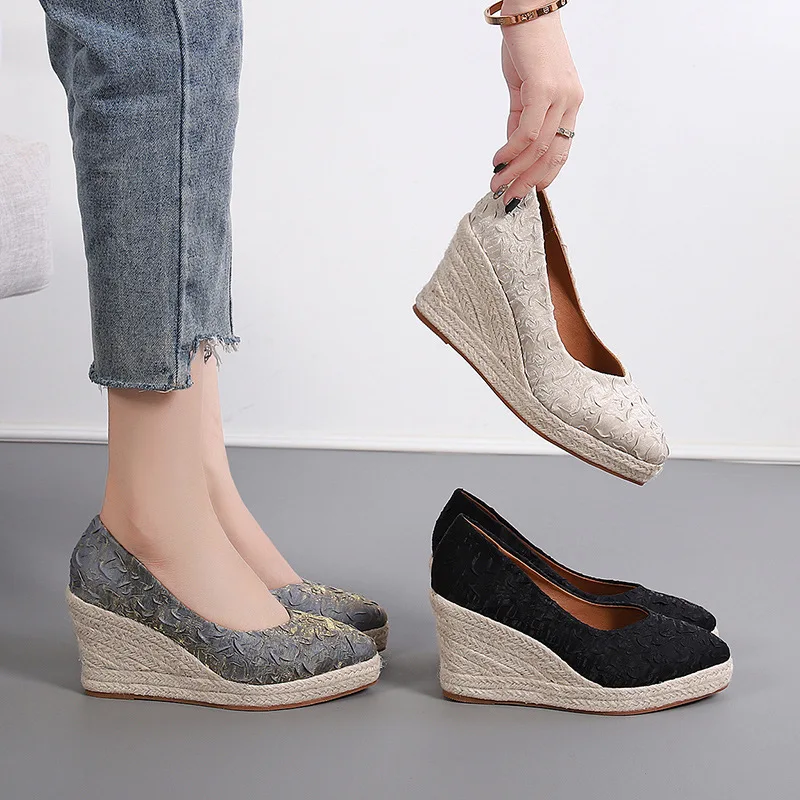8cm Size 34-42 Breathable Comf - Wedge Espadrille Women 评论和价格