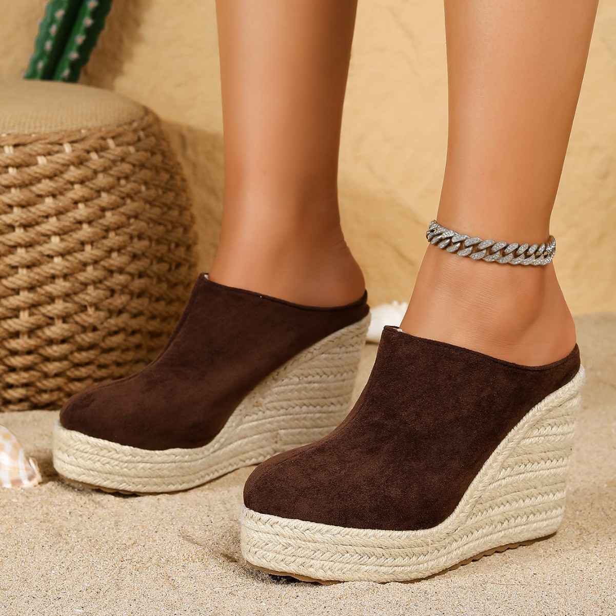 RYAMAG Comfortable Wedge Mules - Wedge Espadrille Women 评论和价格