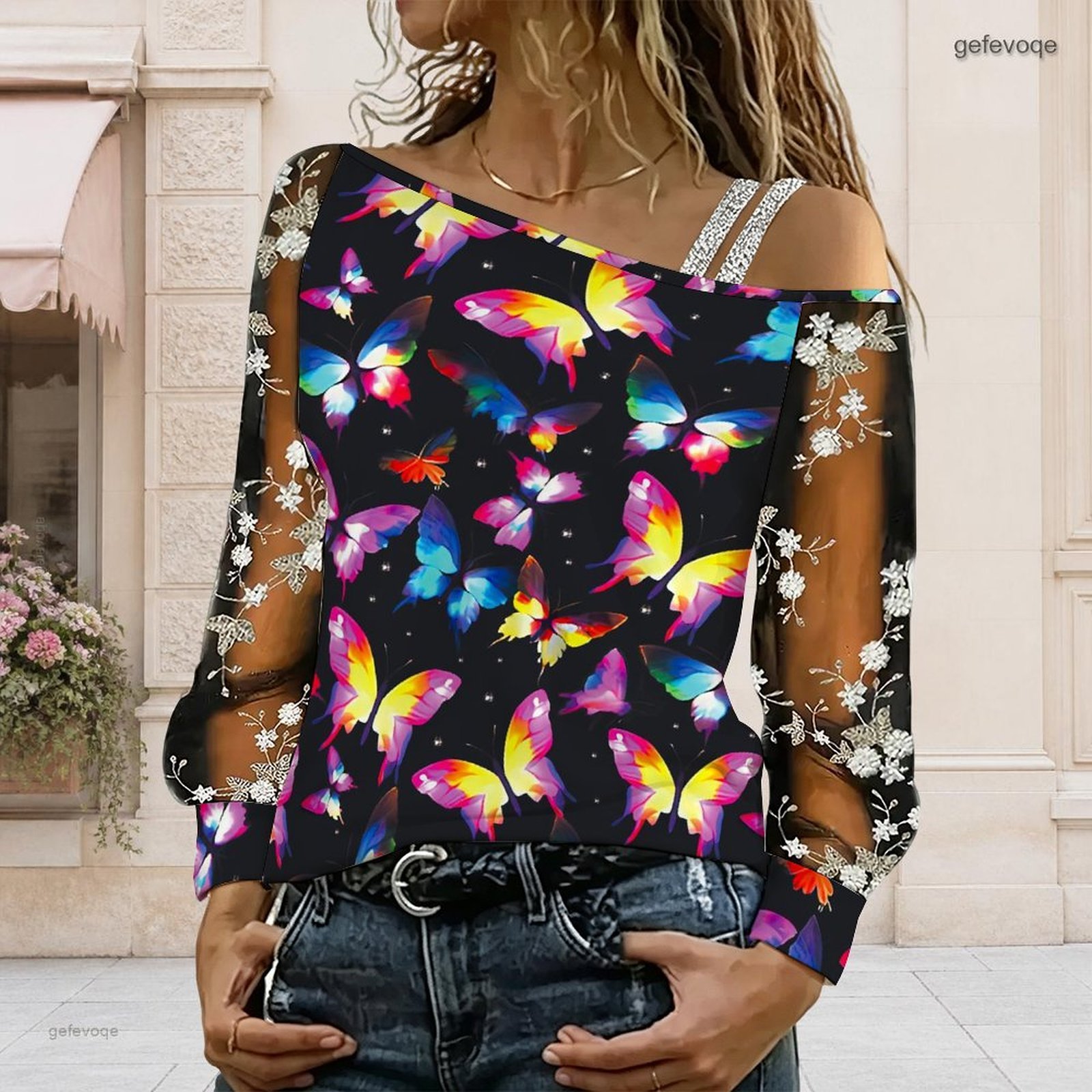 Women Off Shoulder Blouse Asym - Blouse Off Shoulder 评论和价格