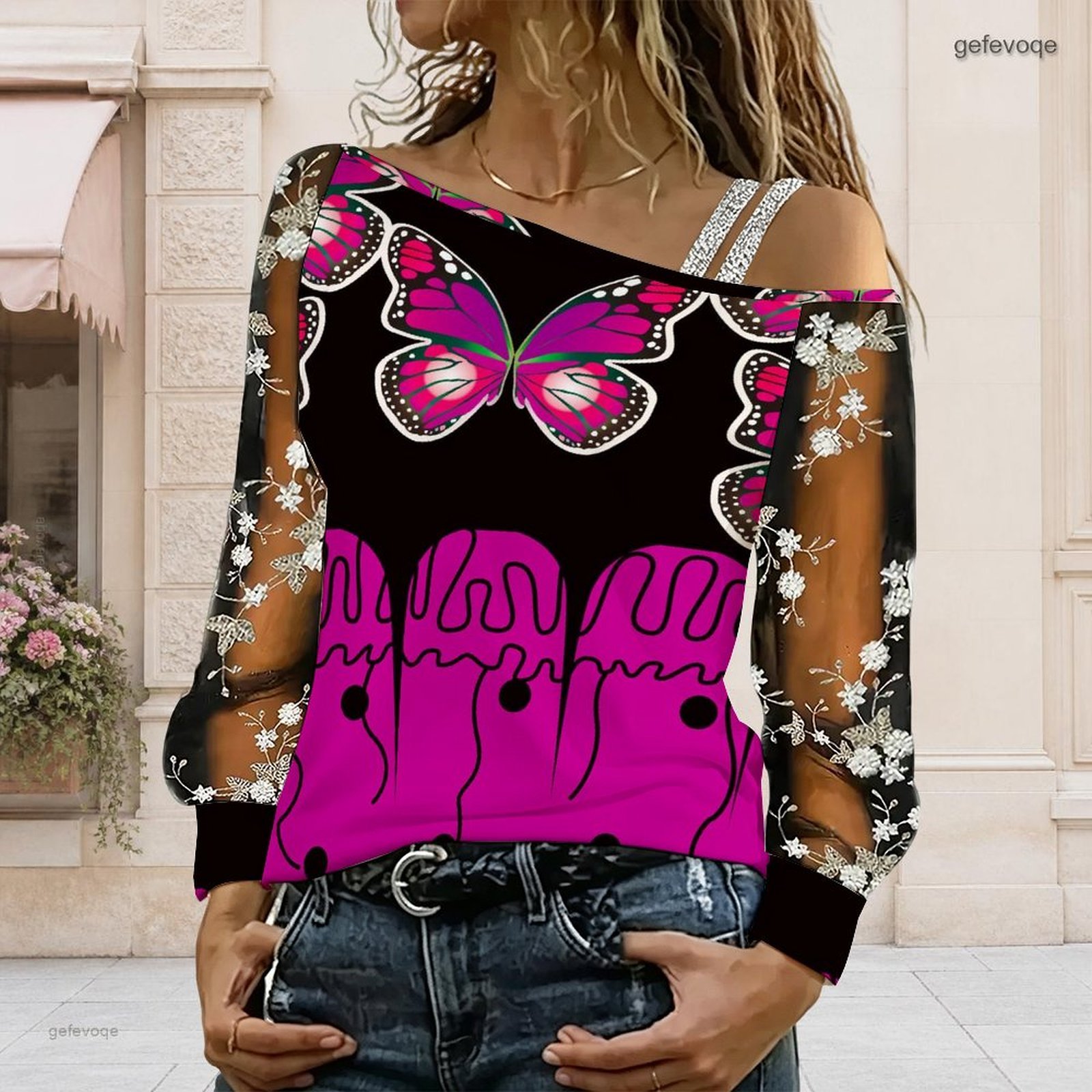 Women Off Shoulder Blouse Asym - Blouse Off Shoulder 评论和价格