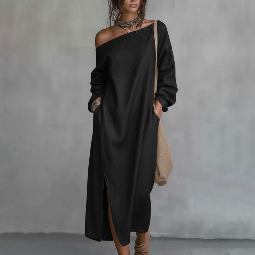 Women's One Shoulder Long Slee - Linen Dress Wrap 评论和价格