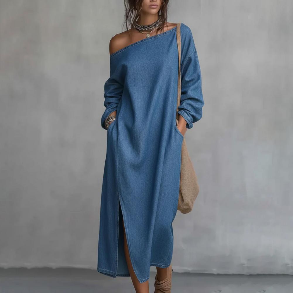 Women's One Shoulder Long Slee - Linen Dress Wrap 评论和价格