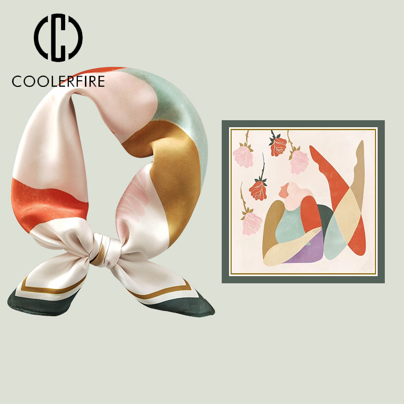 Women's Silk Cartoon Scarf Squ - Headband Summer Knit 评论和价格